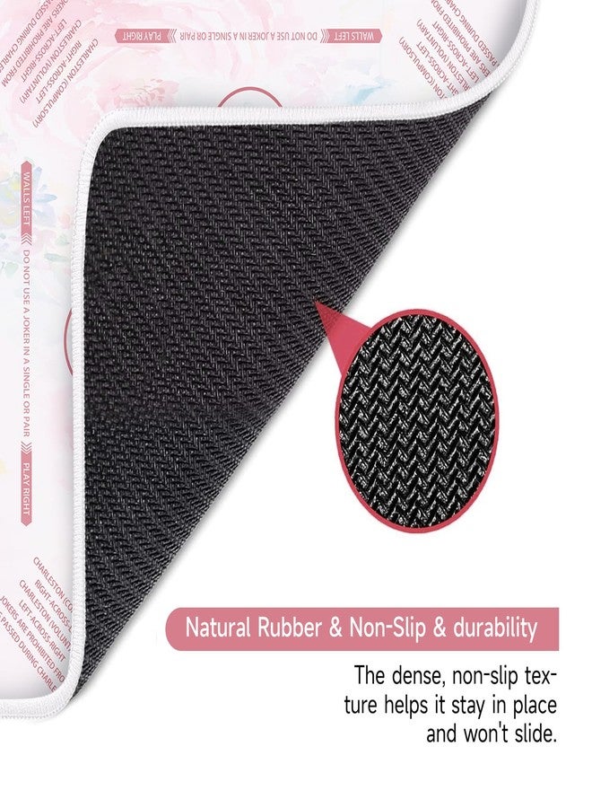 Deyimmei Neoprene Mahjong Mat for Table 31.5"x31.5" - Non-Slip, Noise Reduction Cover with Storage Pockets, American Rules & Crease-Free Rolled Shipping (Soft Petals) - Image 4